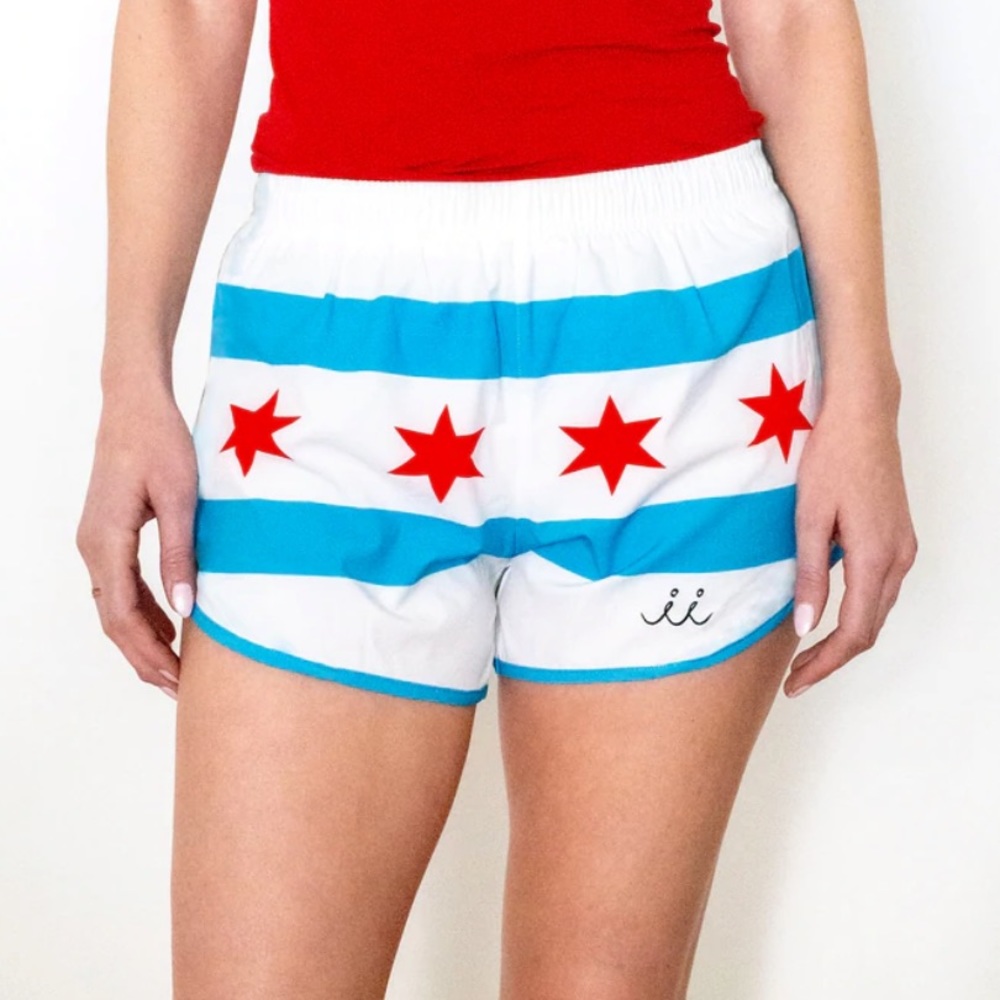 Chicago Flag Running Shorts- S